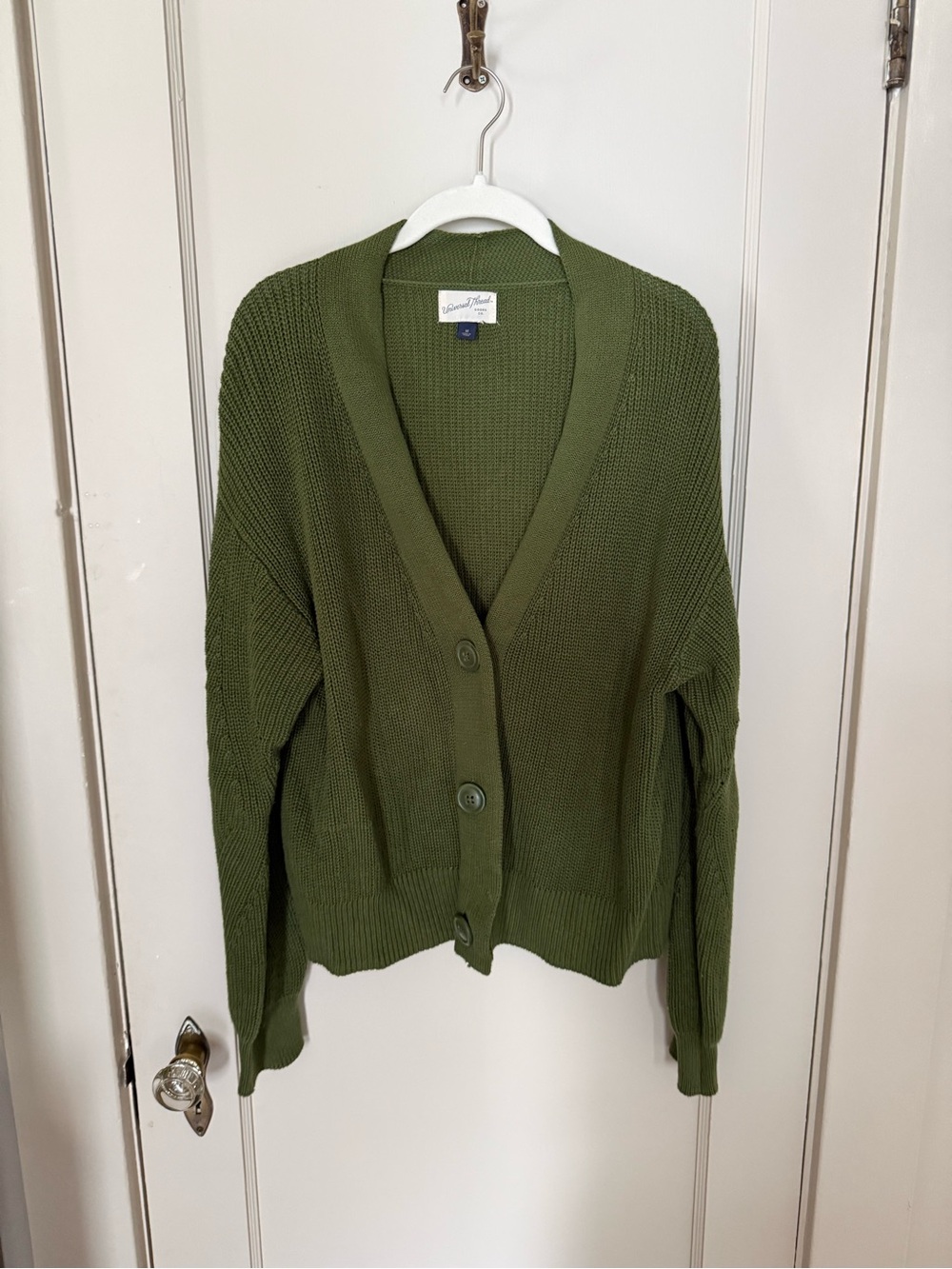 Universal Thread Olive Green V-Neck Button Front Cardigan